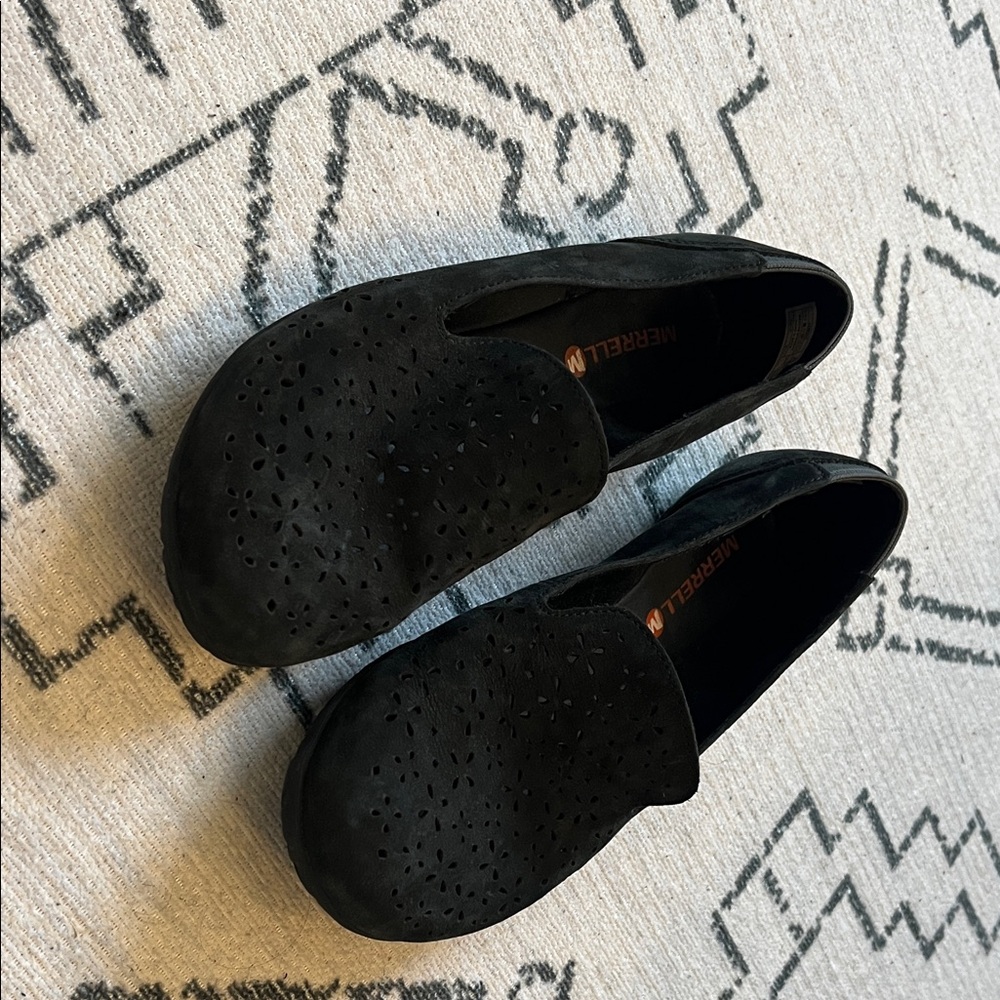 Merrell Black Perforated Loafers
